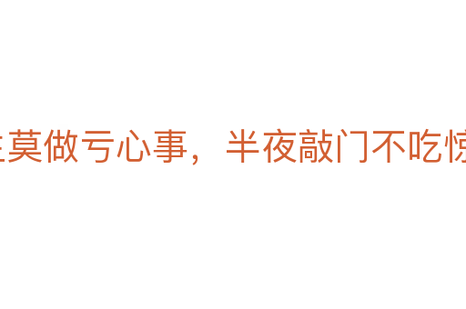 平生莫做虧心事，半夜敲門不吃驚