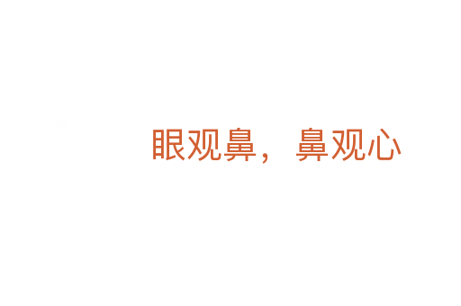 眼觀鼻，鼻觀心