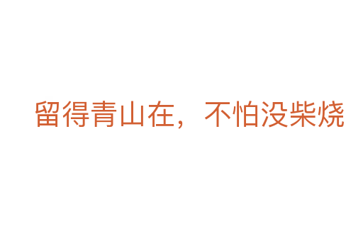 留得青山在，不怕沒柴燒