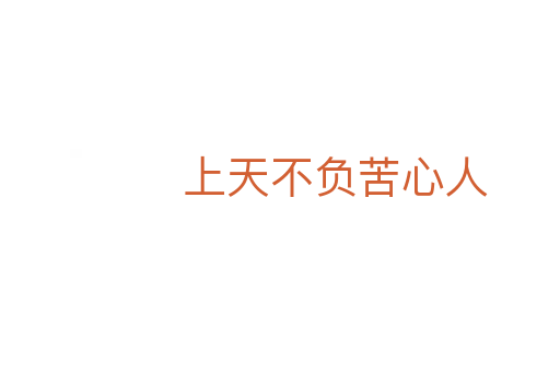 上天不負(fù)苦心人