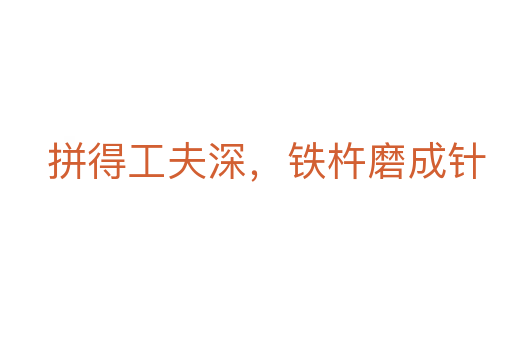 拼得工夫深，鐵杵磨成針