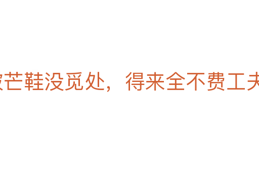 踏破芒鞋沒覓處，得來全不費工夫