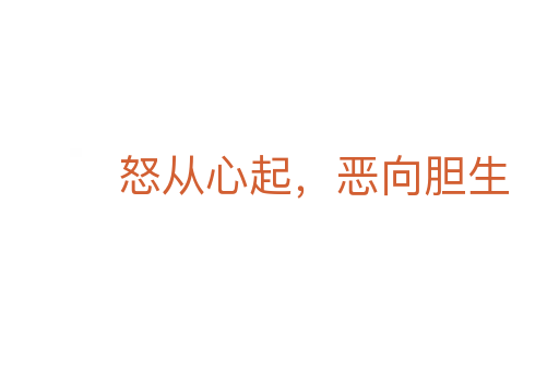 怒從心起，惡向膽生