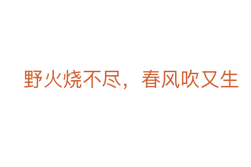 野火燒不盡，春風(fēng)吹又生