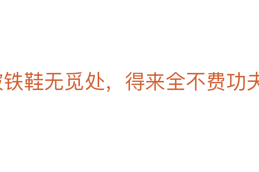 踏破鐵鞋無(wú)覓處，得來(lái)全不費(fèi)功夫