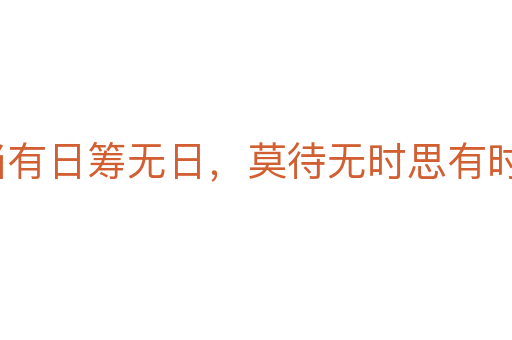 寧當有日籌無日，莫待無時思有時
